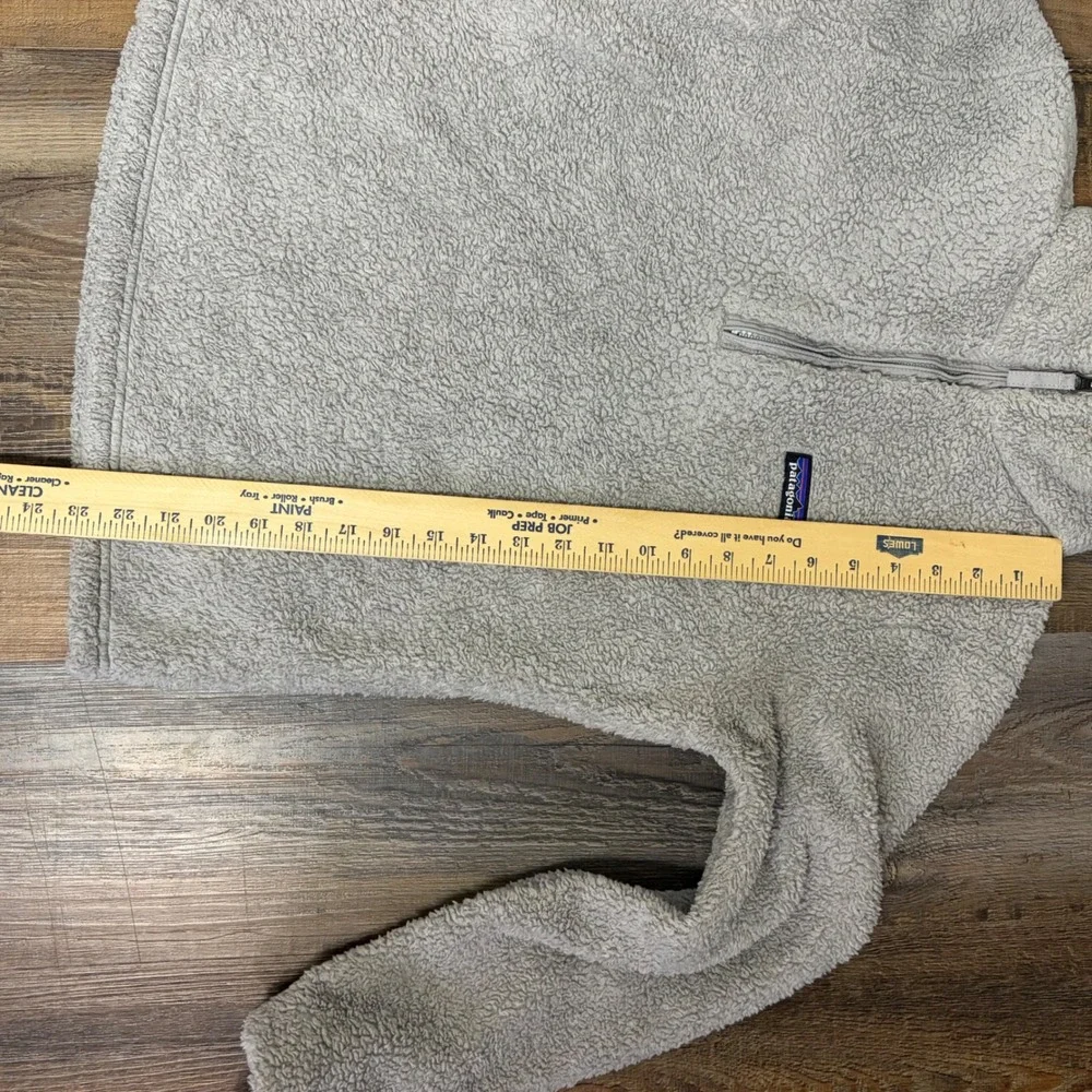 Patagonia Los Gatos 1/4 Zip Sherpa Fleece Pullover Grey/Beige Womens Small